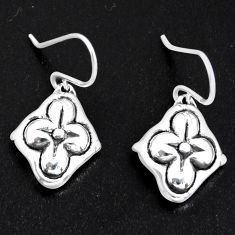 1.70gms indonesian bali solid 925 sterling silver flower earrings jewelry